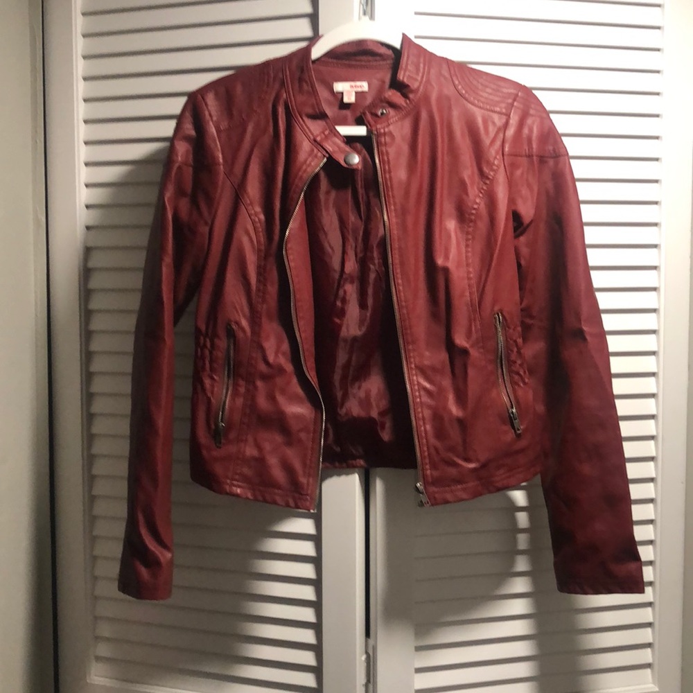 Burgundy leather jacket